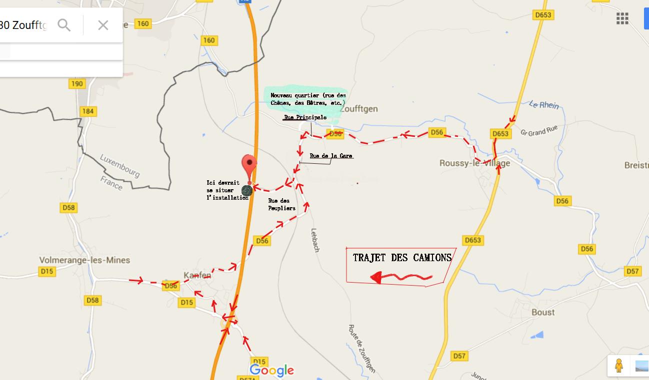 Plan du passage des camions